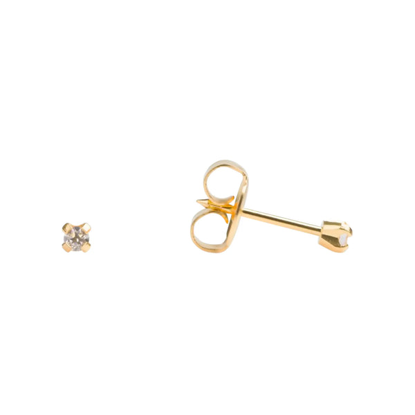 Studex 18K Gold Tiff Cubic Zirconia Earrings 2 mm